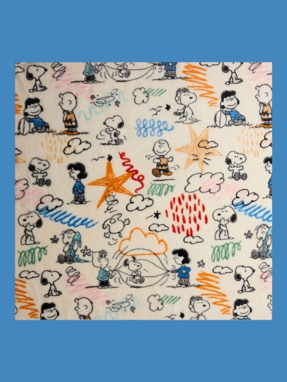 Peanuts Sketch Plush Oversized Throw Blanket New
